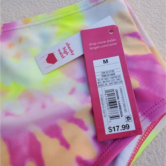 Xhilaration tube top and high waist cheeky bottoms tie dye bikini - Picture 6 of 10